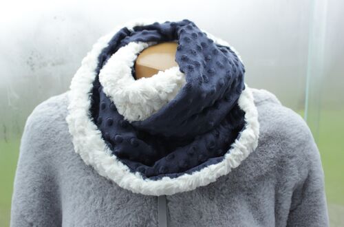 Loop dunkelblau weiss