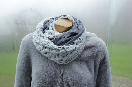 Loop grau / grau weiss